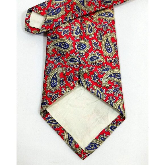 Etienne Aigner Red Paisley Silk Tie 56"x3.25" - Picture 4 of 6